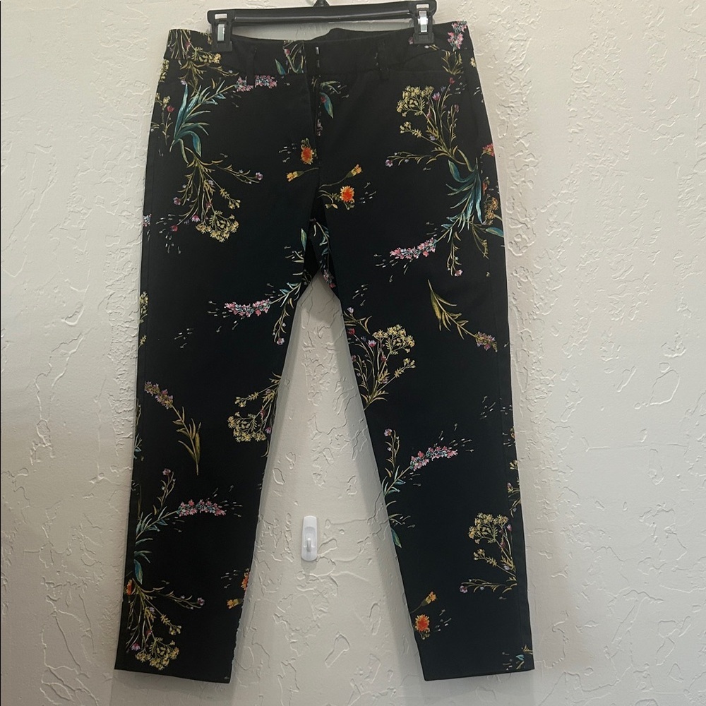 Worthington Black Floral Print Dress Pants